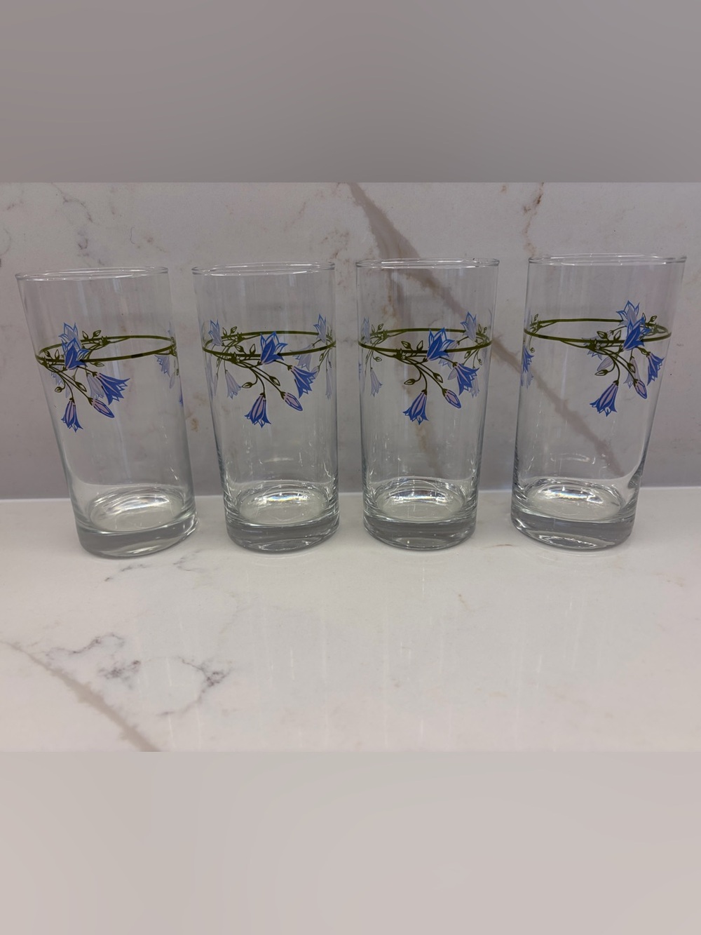 Vintage Corelle Blue Dusk 12 oz Tumblers Glasses